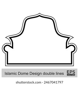Islamic Dome Design double lines Outline Linear Black Stroke silhouettes Design pictogram symbol visual illustration