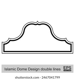 Islamic Dome Design double lines Outline Linear Black Stroke silhouettes Design pictogram symbol visual illustration