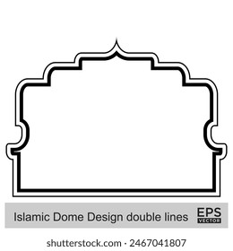 Islamic Dome Design double lines Outline Linear Black Stroke silhouettes Design pictogram symbol visual illustration
