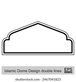 Islamische Kuppel Design doppelte Linien Umriss Lineare Schwarze Strich Silhouetten Design Piktogramm Symbol visuelle Illustration