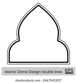 Islamic Dome Design double lines Outline Linear Black Stroke silhouettes Design pictogram symbol visual illustration