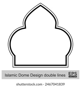 Islamic Dome Design double lines Outline Linear Black Stroke silhouettes Design pictogram symbol visual illustration