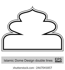 Islamic Dome Design double lines Outline Linear Black Stroke silhouettes Design pictogram symbol visual illustration