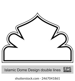 Diseño de la cúpula islámica líneas dobles Contorno Lineal Negro Trazo siluetas Diseño pictograma símbolo ilustración visual