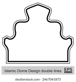 Islamic Dome Design double lines Outline Linear Black Stroke silhouettes Design pictogram symbol visual illustration