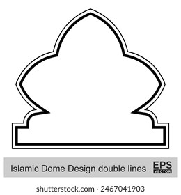 Islamic Dome Design double lines Outline Linear Black Stroke silhouettes Design pictogram symbol visual illustration