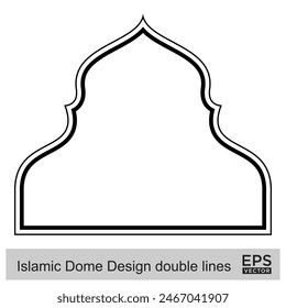 Islamische Kuppel Design doppelte Linien Umriss Lineare Schwarze Strich Silhouetten Design Piktogramm Symbol visuelle Illustration