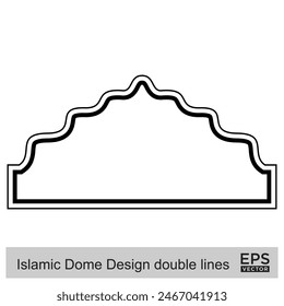 Islamic Dome Design double lines Outline Linear Black Stroke silhouettes Design pictogram symbol visual illustration