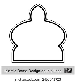 Diseño de la cúpula islámica líneas dobles Contorno Lineal Negro Trazo siluetas Diseño pictograma símbolo ilustración visual