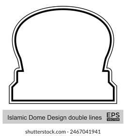 Islamische Kuppel Design doppelte Linien Umriss Lineare Schwarze Strich Silhouetten Design Piktogramm Symbol visuelle Illustration