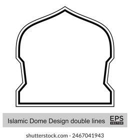 Islamic Dome Design double lines Outline Linear Black Stroke silhouettes Design pictogram symbol visual illustration