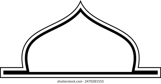 Islamic Dome Design double lines Outline Linear Black Stroke silhouettes Design pictogram symbol visual illustration