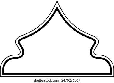 Diseño de la cúpula islámica líneas dobles Contorno Lineal Negro Trazo siluetas Diseño pictograma símbolo ilustración visual