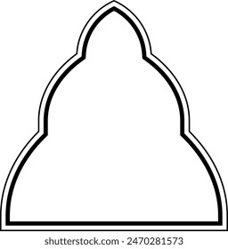 Islamic Dome Design double lines Outline Linear Black Stroke silhouettes Design pictogram symbol visual illustration