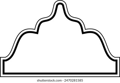 Diseño de la cúpula islámica líneas dobles Contorno Lineal Negro Trazo siluetas Diseño pictograma símbolo ilustración visual