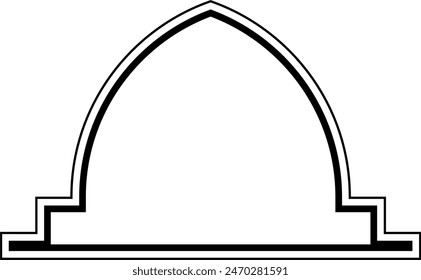 Diseño de la cúpula islámica líneas dobles Contorno Lineal Negro Trazo siluetas Diseño pictograma símbolo ilustración visual
