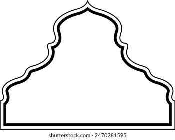 Islamic Dome Design double lines Outline Linear Black Stroke silhouettes Design pictogram symbol visual illustration