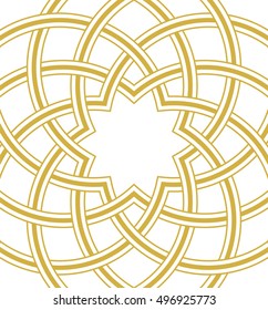 Islamic dome golden background, Round Square Design, vector illustration
