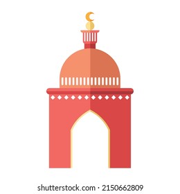 islamic dome mosque facade icon