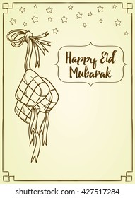 Islamic doodle  background - Eid Mubarak