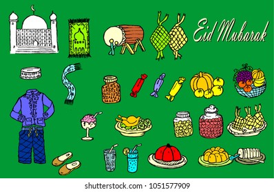 Islamic doodle, Ramadan or Eid mubarak event 