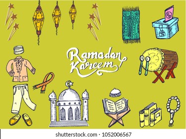 Islamic doodle, Ramadan or Eid mubarak event 