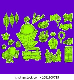 Islamic doodle, Ramadan or Eid mubarak event