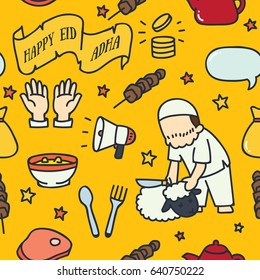 Islamic doodle seamless pattern for ramadhan and eid mubarrak event