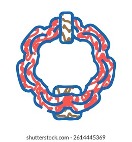 islamic door knocker doodle icon sketch vector. islamic door knocker sign. isolated symbol illustration