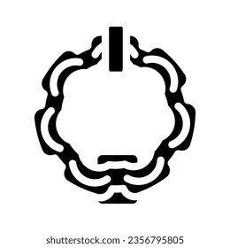 islamic door knocker glyph icon vector. islamic door knocker sign. isolated symbol illustration