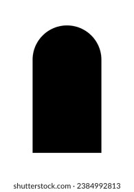 Elemento vectorial de silueta de la puerta o de la ventana islámica. Marco árabe, puerta de mezquita, icono árabe negro sobre fondo blanco.