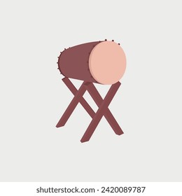 A
The Islamic drum is brown with a broken white background