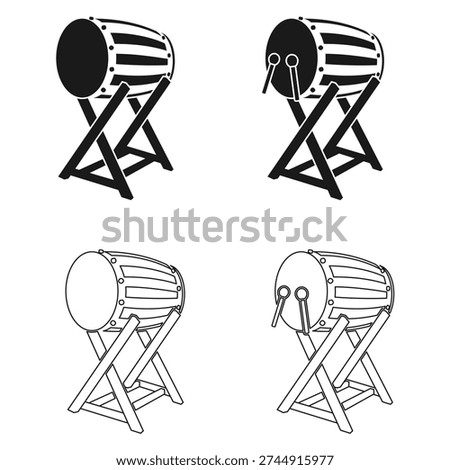 islamic drum icon vector illustration isolated on white bacground.	