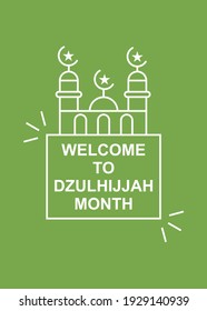 Islamic dzulhijjah month illustration design. Easy to edit with vector file. Can use for your creative content. Especially about islamic month.