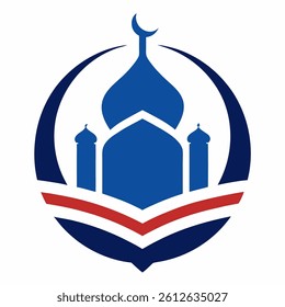 Islamic Education Logo with Open Book and Mosque Elements, Islamic logo vector illustration, best for logo design