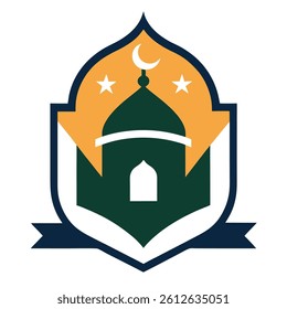 Islamic Education Logo with Open Book and Mosque Elements, Islamic logo vector illustration, best for logo design
