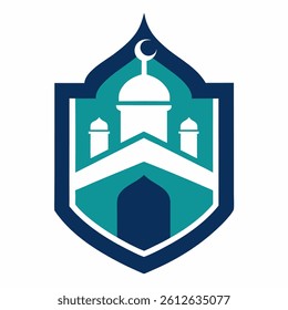 Islamic Education Logo with Open Book and Mosque Elements, Islamic logo vector illustration, best for logo design