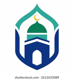 Islamic Education Logo with Open Book and Mosque Elements, Islamic logo vector illustration, best for logo design