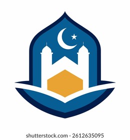 Islamic Education Logo with Open Book and Mosque Elements, Islamic logo vector illustration, best for logo design