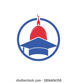 Islamic education vector logo design. Muslim learning logo template.