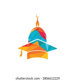 Islamic education vector logo design. Muslim learning logo template.