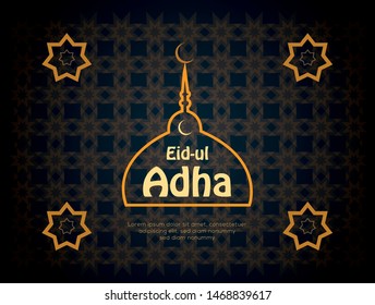 Islamic Eid al adha mubarak wide background design