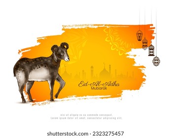 Islamic Eid Al Adha mubarak festival arabic background vector