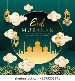 Islamic Eid al-Adha celebration design. Islamic background