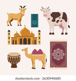 Coleção de Ícones de celebração do Eid Al-Adha Islâmico