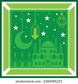 Islamic eid festival greeting card  background, laser cut eid mubarak card
