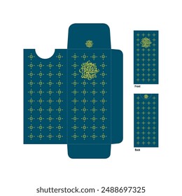 Islamic Eid green envelope template, Hari Raya festive packet, Hari Raya Aidilfitri, Aidil Fitri, Selamat Hari Raya greetings, hari raya festive green packet with modern islamic geometry template desi