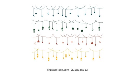 Coleção de Decoração de Lanterna Eid Islâmico