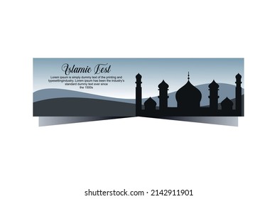 islamic eid mubarak banner design. ramadan kareem, eid ul adha, islamic holidays