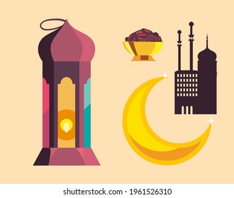 Islamic eid mubarak icon collection